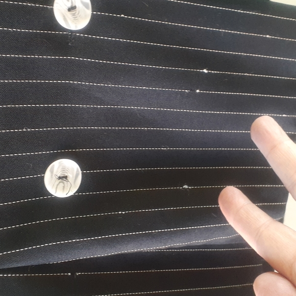 Alan Paige Black Pinstripe Mini Skirt Suit size M - Picture 7 of 17
